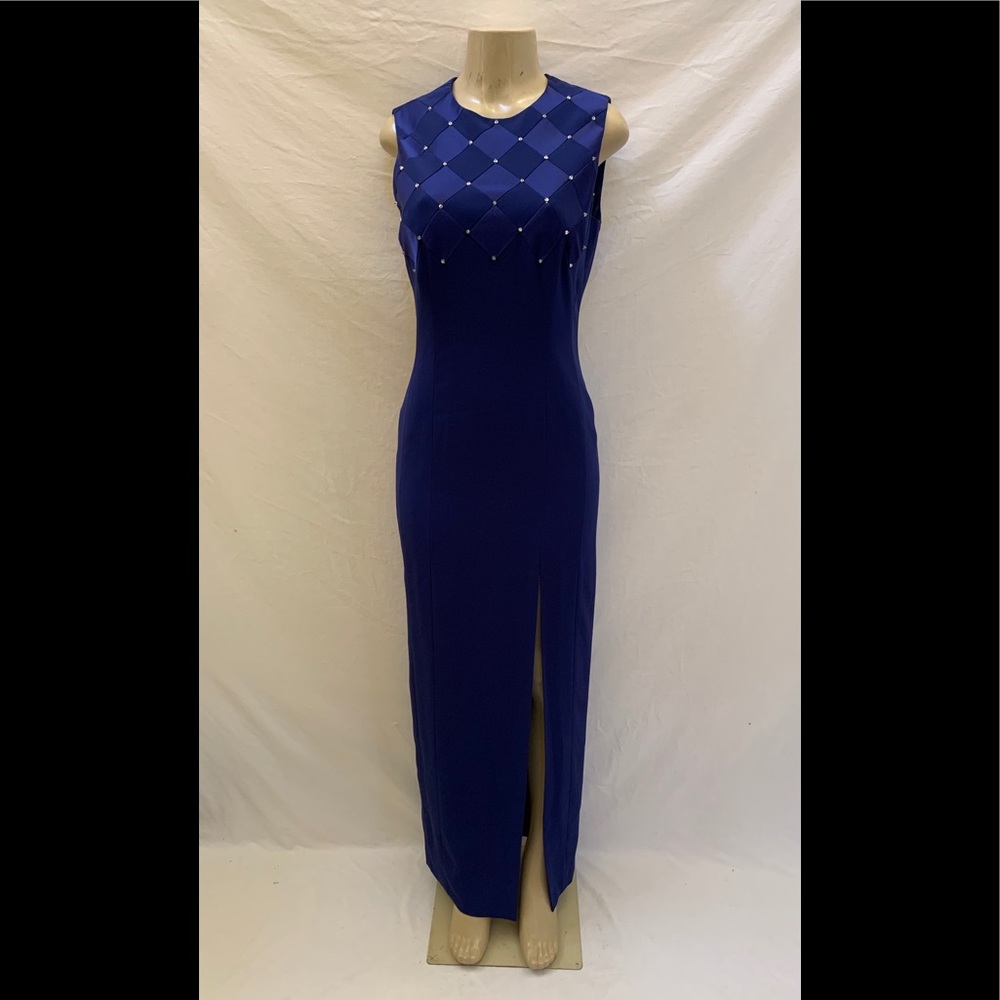 VTG Niteline Della Roufogali Sz 8 Blue Maxi Dress